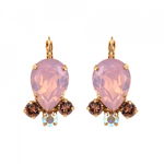 Cercei placati cu Aur roz de 24K, cu cristale Swarovski, Aura | 1423/1-1112RG6, Roxannes - Mariana Jewellery