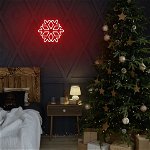 Lampa de perete Snowflake, Neon Graph, 30x26x2 cm, rosu, Neon Graph