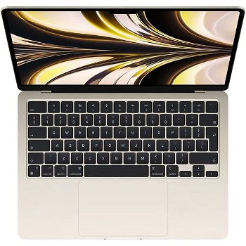 MacBook Air 13.6" Retina/ Apple M2 (CPU 8-core, GPU 8-core, Neural Engine 16-core)/8GB/256GB - Starlight(Gold) - US KB (US power supply with included US-to-EU adapter)