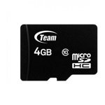 Card memorie Team Group MicroSDHC, 4GB, Clasa 10 + Adaptor microSD