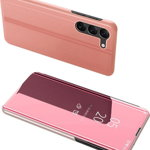 Hurtel Clear View Case etui do Samsung Galaxy S23 pokrowiec z klapką różowe, Hurtel