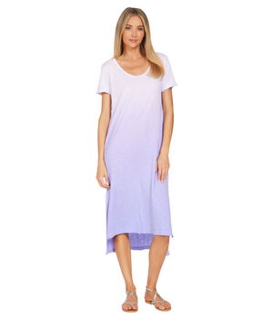 Imbracaminte Femei Michael Lauren Bertram Ombre High-Low Tee Dress with Slits Deep Lavender, Michael Lauren