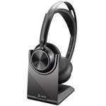 Casti Wireless Call Center Poly Voyager Focus 2 UC Microsoft, Bluetooth 5.1, USB-A, stand de incarcare inclus (Negru), Poly