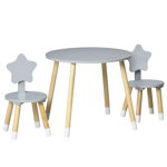 HOMCOM Set de masa si scaun pentru copii din lemn pentru arta si mestesuguri, timp de gustare, teme | AOSOM RO, HOMCOM