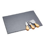 Set cuțite brânzeturi și tocător din ardezie Master Class, 35 x 25 cm, Kitchen Craft