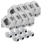 Set 8 Mufe CAT6A de 10 Gbit cu 8 carcase pentru cabluri Ethernet RJ45, Kwmobile, Gri, Metal, 47696.08, kwmobile