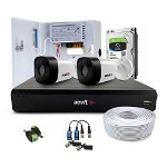 Sistem supraveghere exterior complet Acvil Pro ACV-C2EXT20-5MP-V2, 2 camere, 5 MP, IR 20 m, 2.8 mm, PoS, audio prin coaxial. HDD 1 TB, Acvil