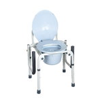 Scaun WC de camera cu maner Moretti, 60-78 cm, otel, capac vinil, galeata plastic, functie 4 in 1, maxim 130 kg