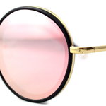 Ochelari de soare Rotunzi Oglinda Roz - Auriu, THEICONIC