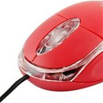 Mouse Esperanza Raptop TM102R, Optic, USB, 1000dpi, 3 butoane, Rosu-Transparent, Esperanza