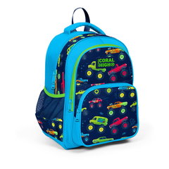 Ghiozdan cu 3 compartimente, Coral High, model masini, Coral High Ghiozdan cu 3 compartimente, Coral High, model masini, Coral High