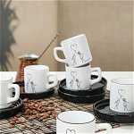 Set cești de cafea, Alb, 37x22x24 cm, Keramika