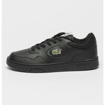 Lacoste, Pantofi sport din piele cu detalii logo Lineset, Verde, Negru, 40