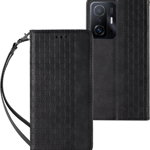 Hurtel Magnet Strap Case etui do Samsung Galaxy A13 5G pokrowiec portfel + mini smycz zawieszka czarny, Hurtel