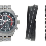 Bijuterii Barbati Steve Madden Watch and Strand Beaded Bracelet Set SMWS037 Black