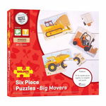 Set 3 puzzle din lemn BigJigs Vehicule pentru constructii BJ817, BigJigs