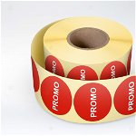 Rola etichete autoadezive personalizate "Promo", diametru 40 mm, 1000 buc/rola