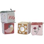 Little Dutch Set of Soft Cubes Flowers & Butterflies cuburi de pluș