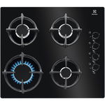 Plita Incorporabila Gaz KGG6407K 4 Arzatoare Sticla Neagra, Electrolux