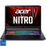Laptop Acer Gaming 17.3'' Nitro 5 AN517-54, QHD IPS 165Hz, Procesor Intel® Core™ i7-11800H (24M Cache, up to 4.60 GHz), 16GB DDR4, 512GB SSD, GeForce RTX 3060 6GB, Win 11 Home, Shale Black, Acer