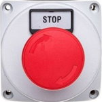 Locuințe gri buton și eticheta PAP P1 A8 LPCB6344 STOP (LPZP1B802), Lovato Electric
