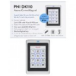 Tastatura control acces PNI DK110, stand alone, exterior si interior, IP54, Tastatura iluminata, Aliaj de zinc, IP54, Cititor ca, PNI