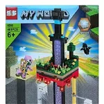 Set de constructie Leduo, Minecraft My World cu lumini si parti mobile, 461 piese tip lego, OEM