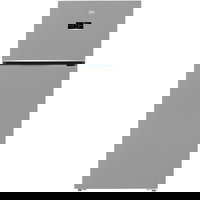 Beko Frigider cu doua usi Beko B5RDNE594ZXB, 557 l, No Frost, HarvestFresh, Everfresh+, AeroFlow, Display, Clasa E, H 186 cm, Metal Look, Gri metalic, Beko