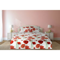 Lenjerie de pat Heinner Home, 2 persoane, 100% bumbac 132 TC, cearsaf pilota 180x215 cm, cearsaf pat 200x220 cm, 2 fete de perna 50x70 cm, 4 piese, imprimeu geometric, Gri/Galben