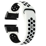 Curea ceas Smartwatch Garmin Fenix 3 / Fenix 5X, 26 mm iUni Silicon Sport Alb-Negru