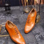 Pantofi eleganți de bărbați din piele naturala, maro deschis - P1623, 