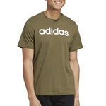 adidas Sportswear, Tricou de bumbac cu logo Essentials, Alb, Verde militar, L