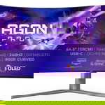 Monitor Gaming curbat OLED AOC AG456UCZD, 44.5", QHD, 240Hz, FreeSync Premium, negru