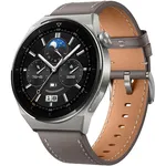 Smartwatch HUAWEI Watch GT 3 Pro Titanium 46mm, Android/iOS, Gray Leather Strap