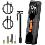 Compresor auto portabil Techstar LW-8018 cu afisaj digital LCD si lanterna LED, presiune maxima 10.3 bar (150 PSI), baterie reincarcabila 6000mAh, incarcare USB Type-C, umflare rapida 20L/min, putere 60W, pentru Masini, Motociclete, Biciclete si Mingi, Techstar