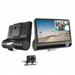 Camera Video Auto Tripla DVR, L300-1, Full-HD, 3 Camere - Fata/Spate/Interior, Ecran 4'', G Senzor, 170 grade 12/24V, 