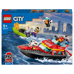 LEGO City - Barca de salvare a pompierilor 60373, 144 piese, Lego