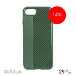 STAR Husa Capac Spate Carbon Verde Apple iPhone 7, iPhone 8, STAR