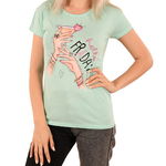 Tricou turcoaz Hello Friday - cod 43766, 