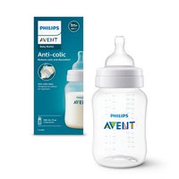 Biberon anticolici PHILIPS AVENT SCY103/01, flux lent, 1 luna+, 260ml, alb-transparent