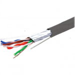 Cablu FTP cat.5e SUFA cupru integral 0,5 manta PVC gri, TED