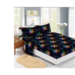 Husa de pat Finet + 2 fete de perna, pentru saltea de 160x200 cm, frunze colorate ?