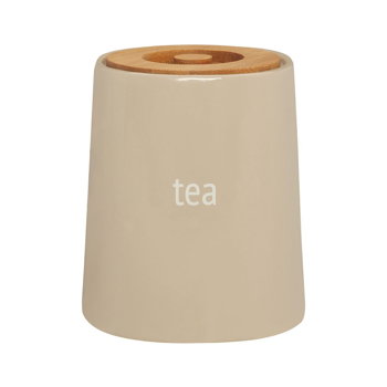 Recipient pentru ceai cu capac din lemn de bambus Premier Housewares Fletcher, 800 ml, crem