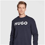HUGO, Bluza sport de bumbac cu imprimeu logo Dem, Albastru marin, M