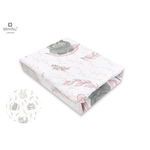 Cearceaf cu elastic pentru patut leagan 90x40 cm, Lulu Rose