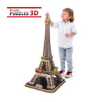 Puzzle 3D cu LED Cubic Fun - Eiffel Tower, Paris, 82 piese (Cubic-Fun-L091H), Cubic Fun