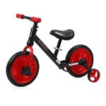 Bicicleta de tranzitie 2 in 1 Energy cu pedale si roti auxiliare Black  Red, LORELLI