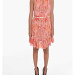 ZIMMERMANN Silk Blend Violet Halter Dress With Belt Orange, ZIMMERMANN