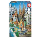 Puzzle Collage Gaudi - Miniature, 1000 piese