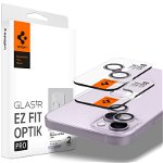 Set 4 protectii sticla camera foto Spigen Optik EZ FIT compatibil cu iPhone 14 / 14 Plus / 15 / 15 Plus Purple, Spigen
